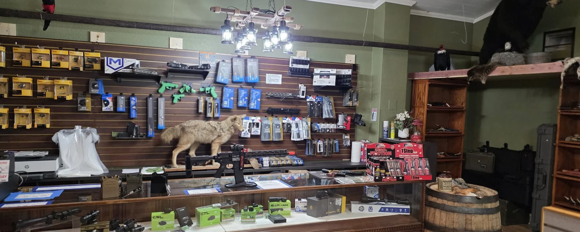 Knightrunner Services Banner Retail counter and gear displays inside Knightrunner Tactical